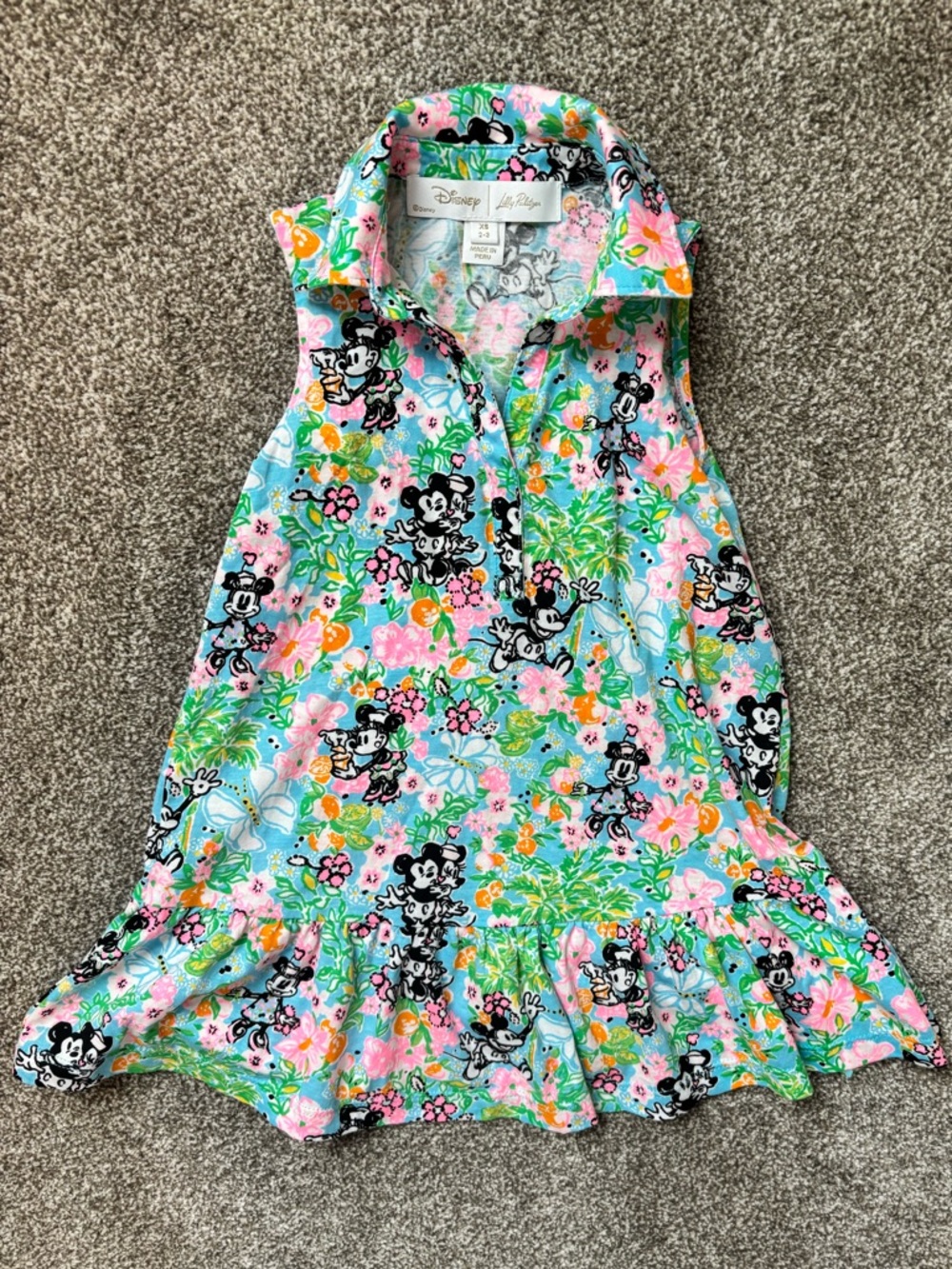 Lilly Pulitzer Aqua, Pink & Green Minnie Floral Polo Dress